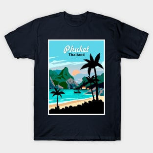 Phuket Thailand Vintage Travel Advertising Print T-Shirt